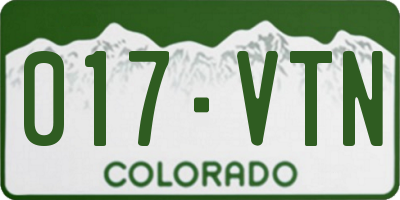 CO license plate 017VTN