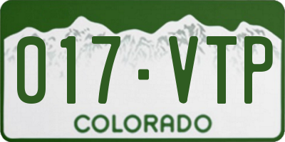 CO license plate 017VTP