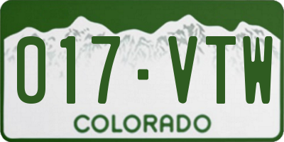 CO license plate 017VTW