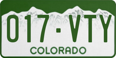 CO license plate 017VTY