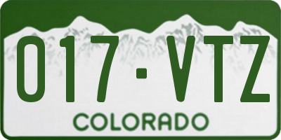 CO license plate 017VTZ