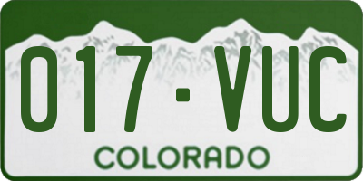 CO license plate 017VUC