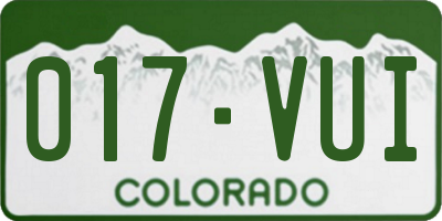 CO license plate 017VUI