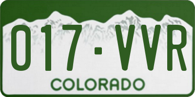 CO license plate 017VVR