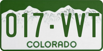 CO license plate 017VVT