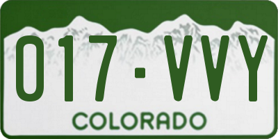 CO license plate 017VVY