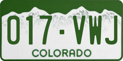 CO license plate 017VWJ