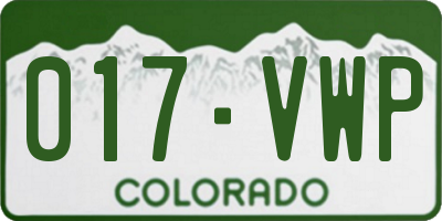 CO license plate 017VWP