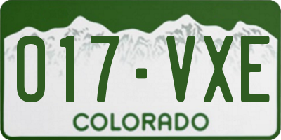 CO license plate 017VXE