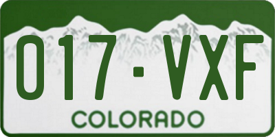 CO license plate 017VXF