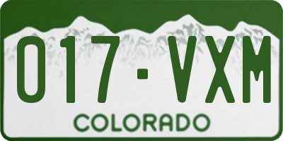 CO license plate 017VXM