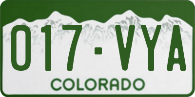 CO license plate 017VYA