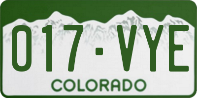 CO license plate 017VYE