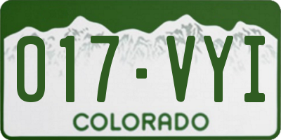 CO license plate 017VYI