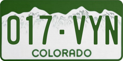 CO license plate 017VYN