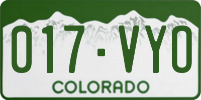 CO license plate 017VYO