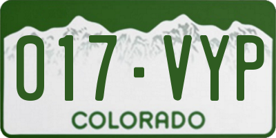CO license plate 017VYP