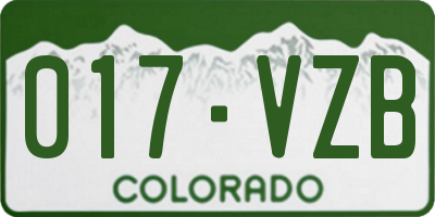 CO license plate 017VZB
