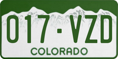 CO license plate 017VZD