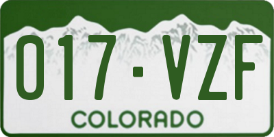 CO license plate 017VZF