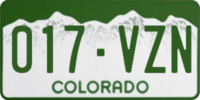 CO license plate 017VZN
