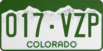 CO license plate 017VZP