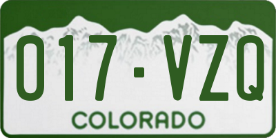 CO license plate 017VZQ