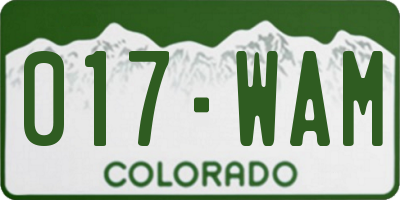 CO license plate 017WAM