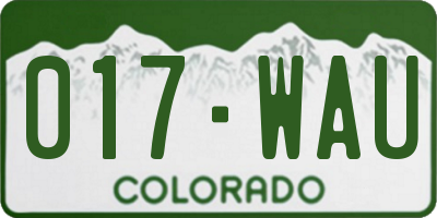 CO license plate 017WAU