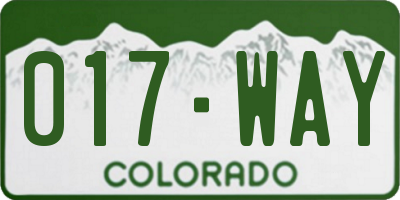 CO license plate 017WAY