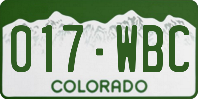 CO license plate 017WBC