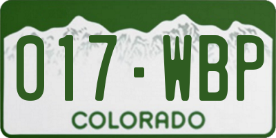 CO license plate 017WBP