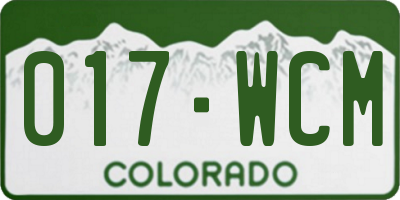 CO license plate 017WCM