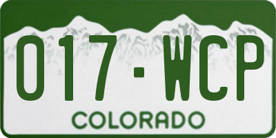 CO license plate 017WCP