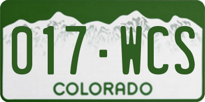 CO license plate 017WCS