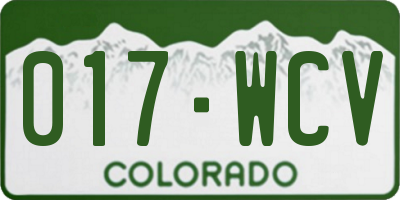 CO license plate 017WCV