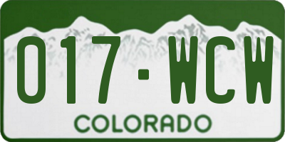 CO license plate 017WCW