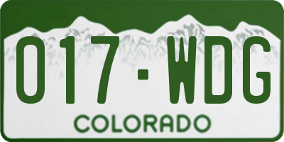 CO license plate 017WDG