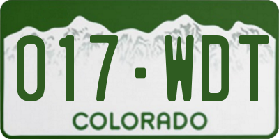 CO license plate 017WDT