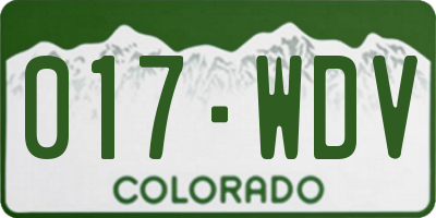 CO license plate 017WDV