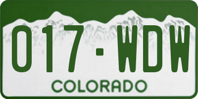 CO license plate 017WDW