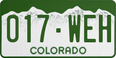 CO license plate 017WEH