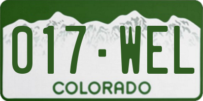 CO license plate 017WEL