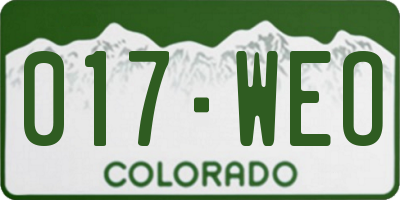 CO license plate 017WEO