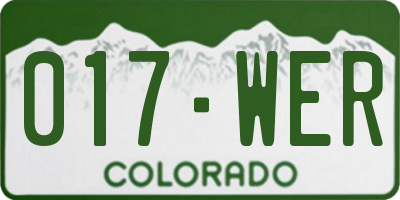 CO license plate 017WER