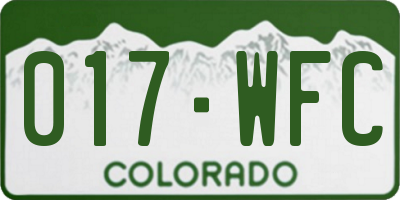 CO license plate 017WFC