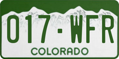 CO license plate 017WFR