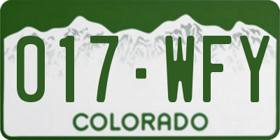 CO license plate 017WFY