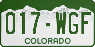 CO license plate 017WGF