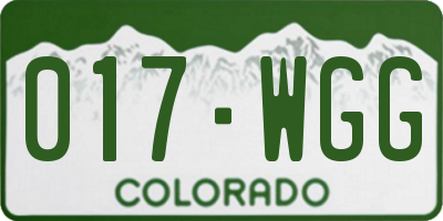 CO license plate 017WGG